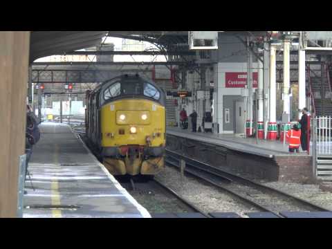 (HD) DRS 37425 + 37612 6K73 Sellafield to Crewe at Preston 13/12/2014
