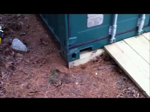 Part of a video titled How to Keep Your Shipping Container Off The Ground - YouTube