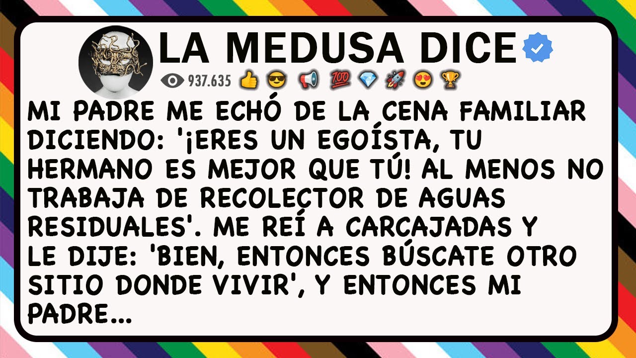 Papá me echó de la cena familiar y me dijo: «¡Eres un egoísta, tu hermano es mejor que tú!». REDDIT