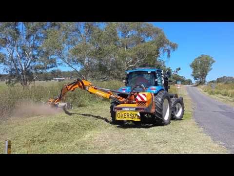 Noremat Magistra reach mower working roadside