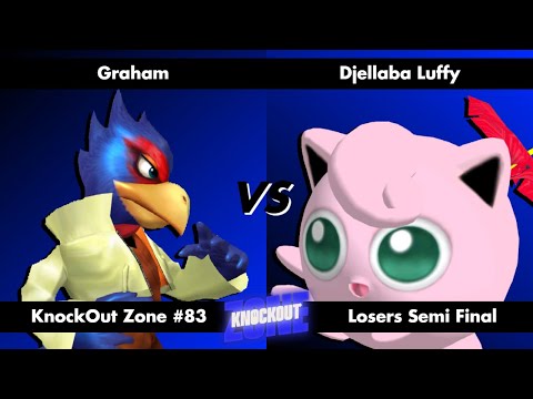KnockOut Zone #83 - SSBM Losers Semi Final - Graham (Falco) vs Djellaba Luffy (Jigglypuff)