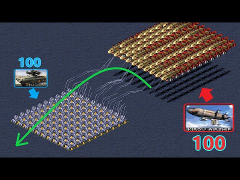 Can 100 Kirov's pass over 100 Elite IFV's - Red Alert 2