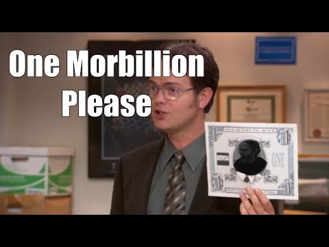What is the ratio of Morbius Dollars to Schrute Bucks?