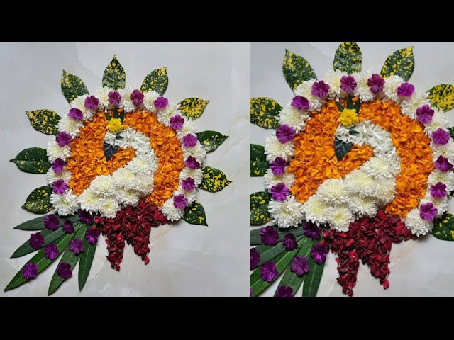 Amazing pookalam peacock design by stunning art