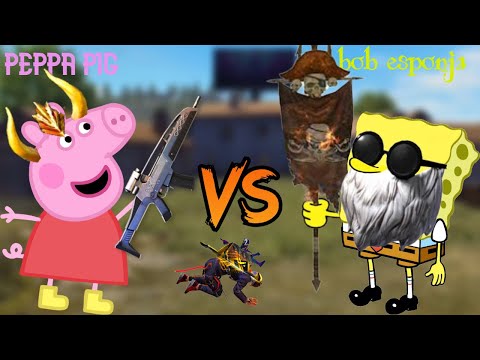 Peppa pig vs Bob esponja PVP free fire// LocotronRD #freefire