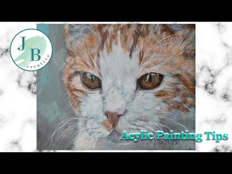Acrylic Painting Cat Portrait - Beginners Tips