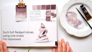 Mijello Mission Tourmaline Two Tone Granulating Watercolor review: BRONZE BROWN