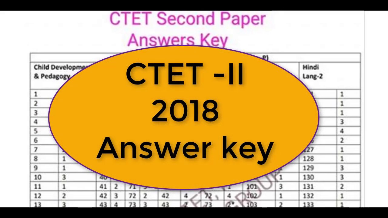 ctet paper2 official answer key solution 2018 today ( ctet answer key) 9 dec ctet 2018