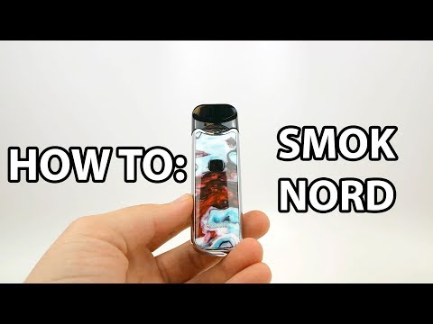 Part of a video titled How To: Fill And Prime Smok Nord | Vaporleaf - YouTube