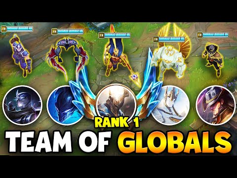 LEAGUE OF LEGENDS BUT OUR ENTIRE TEAM HAS A GLOBAL ULT! (FT. RANK 1 PANTHEON)
