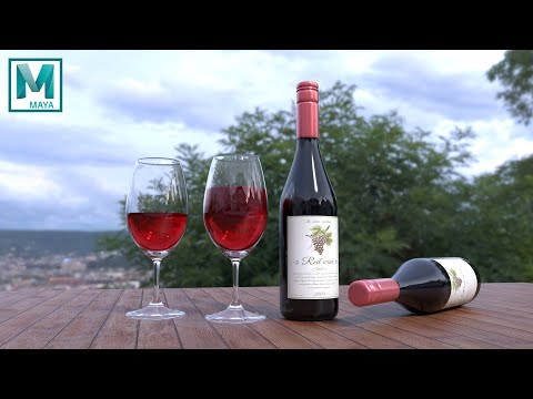 Wine Glass And Bottle Tutorial | Lighting and Texturing | MAYA 2022