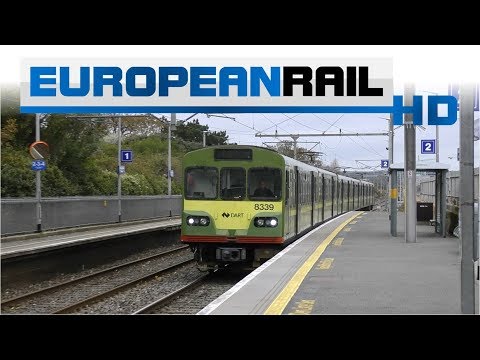 Iarnród Éireann Irish Rail DART 8500 EMU Train arrives at Blackrock Station