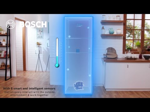 Bosch 4 serijos įmontuojamas šaldytuvas-šaldiklis su šaldikliu apačioje 177,2 x 54,1 cm  KIN86VFE0 video