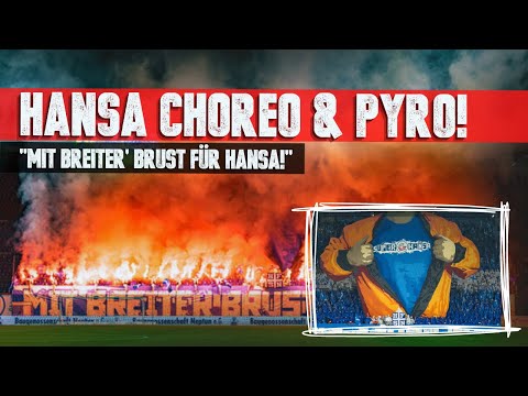 "Mit breiter Brust für Hansa" Choreo & Pyro bei FC Hansa Rostock vs. Nürnberg (09.11.2022)
