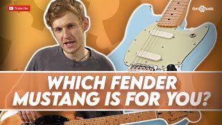 Video thumbnail for Which is the Fender Mustang Guitar for you? Player vs Vintera vs Ben Gibbard? by Gear4music Guitars