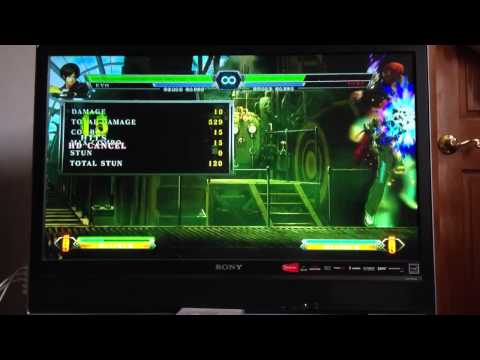 KOFXIII PS3 Console - Kyo 100% Damage HD combo, 5 meters