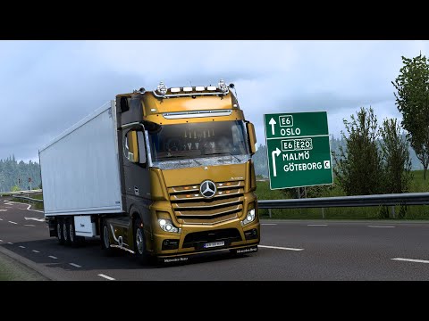 ETS2 1.48 | Mercedes Benz Actros GigaSpace Euro 6 | 🇳🇴 Oslo- 🇸🇪 Goteborg 275km (Conserve carne 22t)