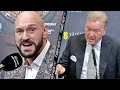 TYSON FURY & FRANK WARREN RIP INTO DILLIAN WHYTE FOR 10 MINS FOR NO SHOWING AT KICK OFF PRESSER