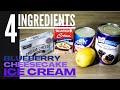 4 Ingredients Easy Blueberry Cheesecake Ice Cream