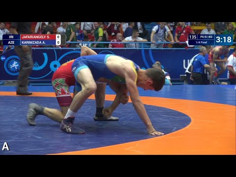 1/4 FS - 51 kg: S. JAFARIANGELY (IRI) v. A. KARIMZADA (AZE)