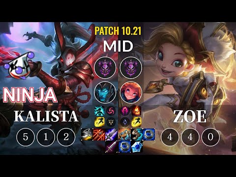RJ Ninja Kalista vs Zoe Mid - KR Patch 10.21