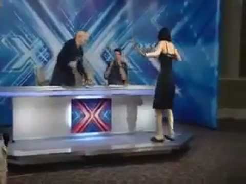 X Factor Worst Auditions - Debbie Vs Louie And Glass Of Water