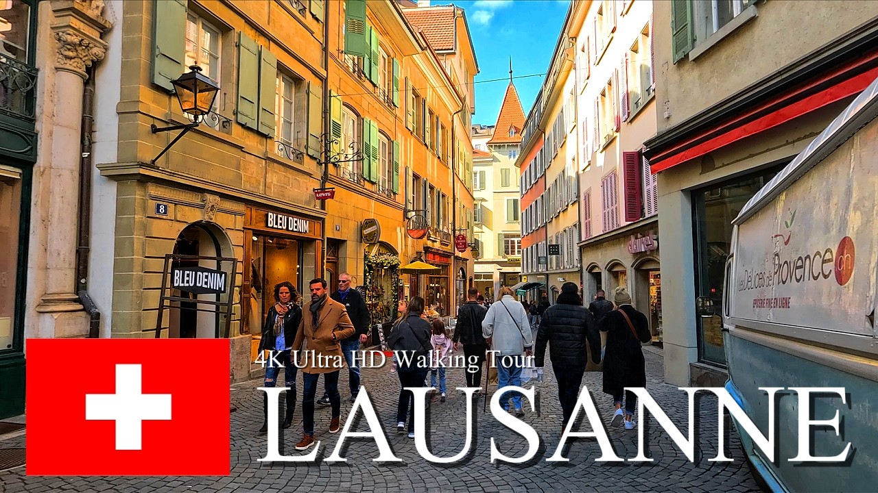 Immersive street-level walking tour through Lausanne Ouchy, Switzerland, showcasing authentic urban landscapes, local architecture, and the vibrant atmosphere of the city's neighborhoods