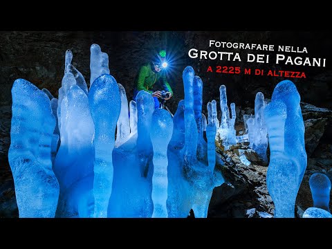 Fotografia alla Grotta dei Pagani, 2225m di altezza - Realizzare foto al ghiaccio usando la luce