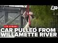 WATCH: Portland police, fire & divers remove car from Willamette River in crash that killed 3 people
