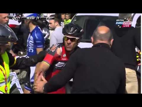 Phillipe Gilbert crashes hard in La Fleche Wallonne 2015 HD