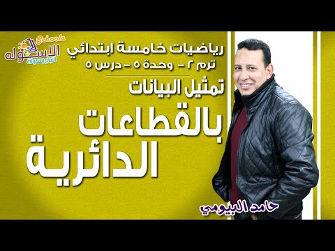 رياضيات خامسة ابتدائي 2019 | تمثيل البيانات بالقطاعات الدائرية| تيرم2 - وح5 - در5 | الاسكوله