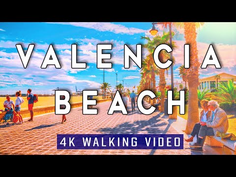 VALENCIA, 4K BEACH WALK 🇪🇸 | Best Beach in Spain? Golden Sand of the Mediterranean | Binaural Sound