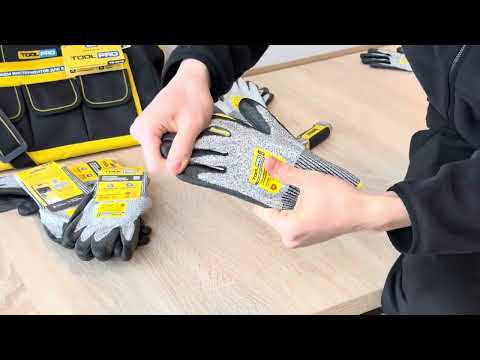 Перчатки антипорезные универсальные TOOLPRO 7/S AntiCut video