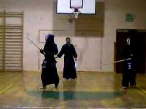 Warszawska liga kendo- półfinał Rogalski(aka)-Wial(Shiro)
