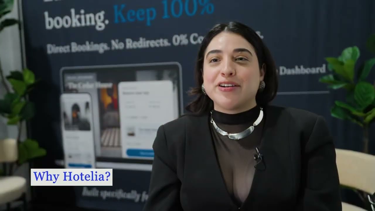 Jamie Frausto, founder of Hotelia, speaking about why she built Hotelia