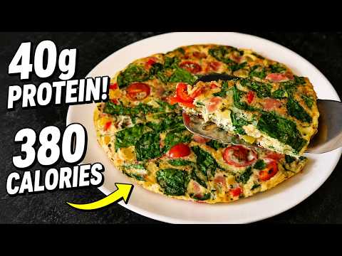 Healthy Open-Face Omelette | 40g Protein & So Filling!