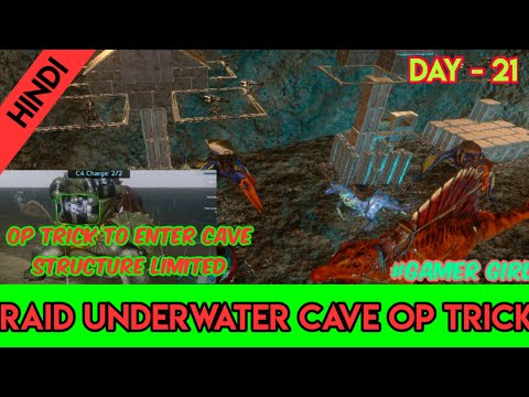 [ARK MOBILE] HOW TO RAID UNDERWATER CAVE BASE WHEN STRUCTURE LIMITS FULL😂 DAY -21