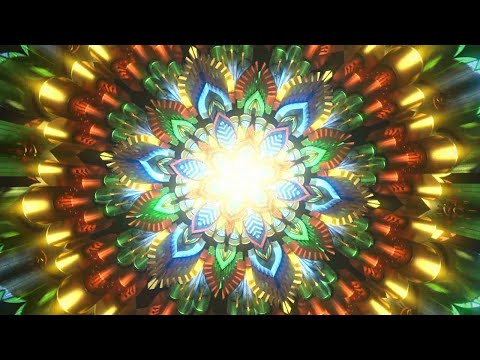 Silent 4K Fractal Flame Radial Kaleidoscope Screensaver - 1 Hrs - Calming & Soothing
