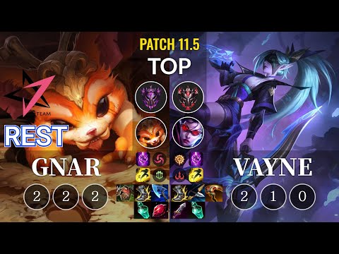 JT Rest Gnar vs Vayne Top - KR Patch 11.5