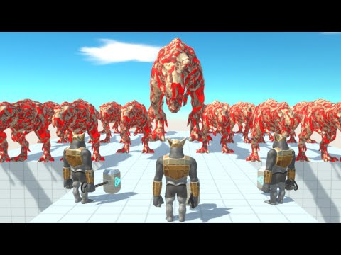 3 Champion Ghor vs Armies of Golem Units (Reptiles and Dinosaurs) - Animal Revolt Battle Simulator