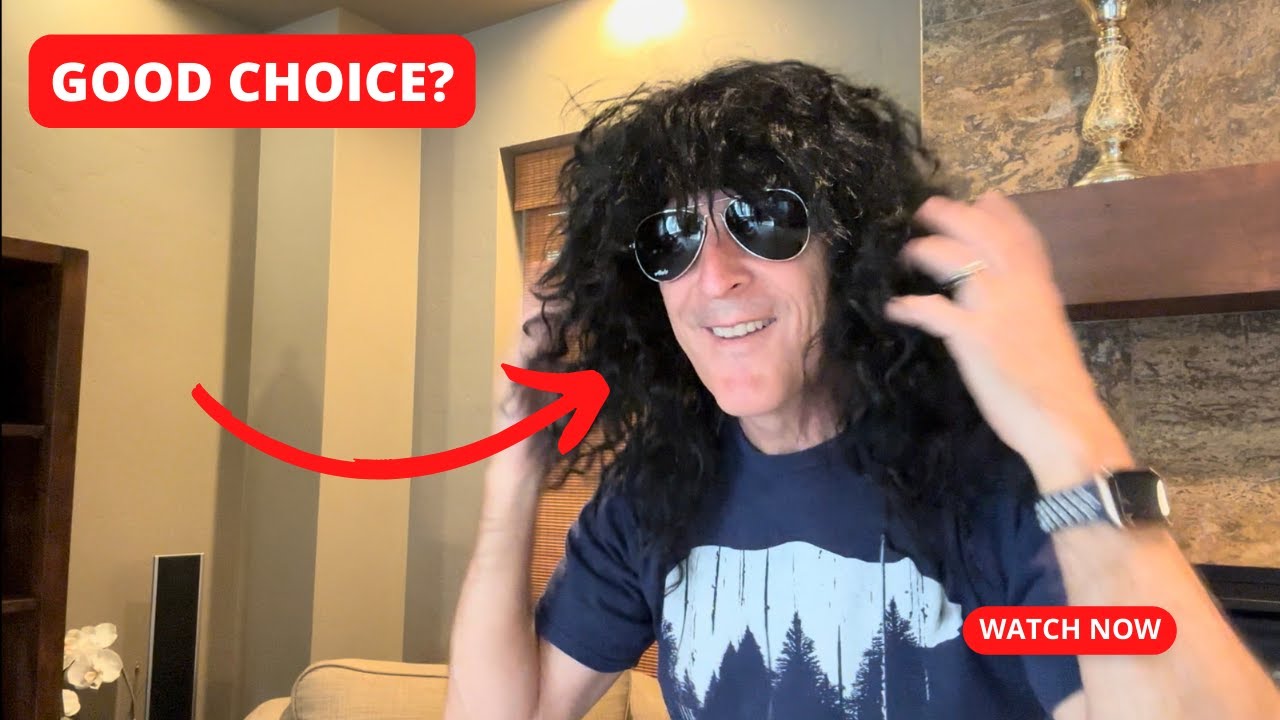 FantaLook Mens 80S Long Curly Black Rocker Wig (Genuine Review)