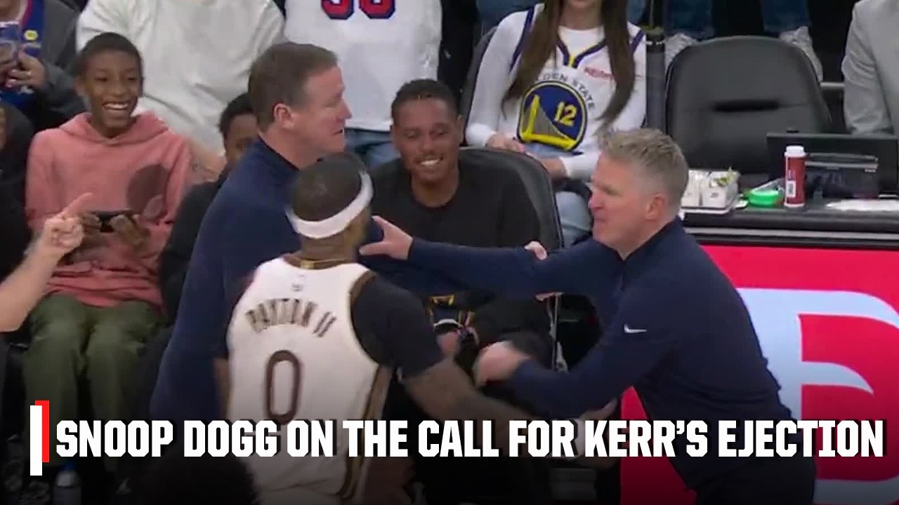 Steve Kerr gets HEATED as he's ejected and Snoop Dogg was on the call | NBA on ESPN