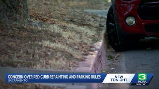 Sacramento residents voice concerns over red curb repainting and parking rules