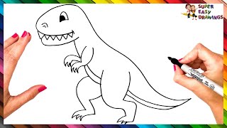 How To Draw A Dinosaur Step By Step 🦕 Dinosaur Drawing Easy