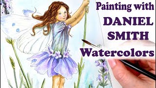 Using Daniel Smith Watercolors for my 3rd Flower Fairy Study The Lavender Fairy