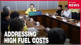 South Korea's President Lee meets truck drivers as fuel costs surge nationwide