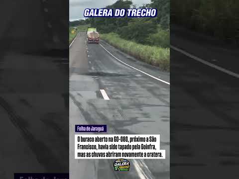 Olha o perigo! buraco aberto na GO 080, em São Francisco de Goiás