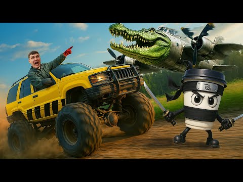 Hunting the Bombardino Crocodilo and Cappuccino Assassino with a Monster Truck! (In  Real Life)