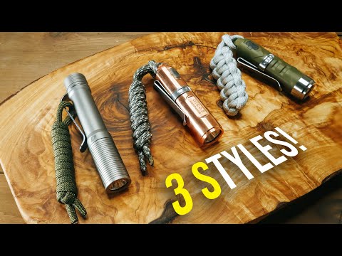 3 STYLES Of Flashlight Paracord Lanyards | EDC Flashlight Lanyards TUTORIAL