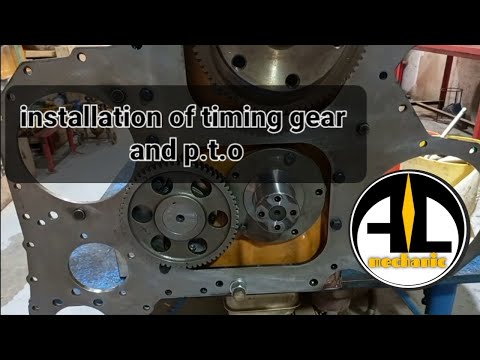 CAT 3406 ENGINE,INSTALLATION OF P.T.O,CAMSHAFT,INJECTION PUMP,TIMING GEAR AND OIL SEAL F/R